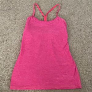 Lululemon Athletica Tank Top built in bra/ pads Size 6 Hot Pink